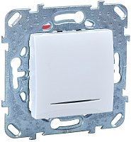 Выключатель с подсветкой без рамки Schneider Electric Unica 1-кл. белый